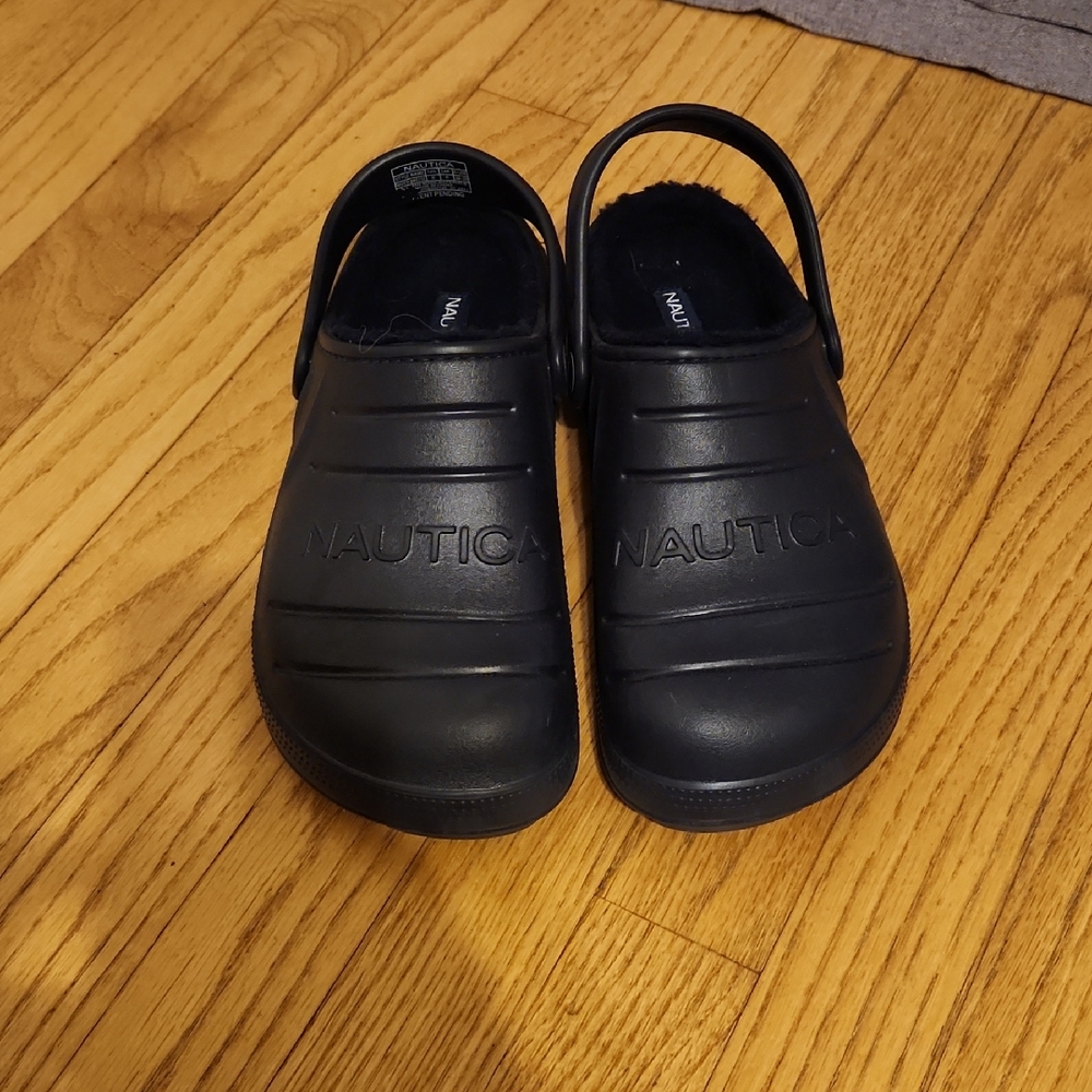 Nautica Black Foam Slippers Slip-On Comfort